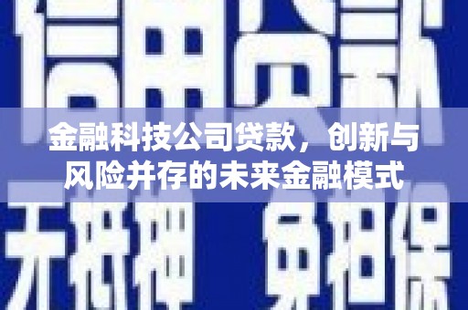 成武金融科技公司贷款，创新与风险并存的未来金融模式