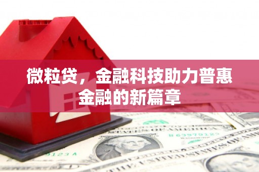 成武微粒贷，金融科技助力普惠金融的新篇章