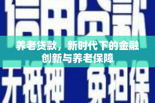 成武养老贷款，新时代下的金融创新与养老保障