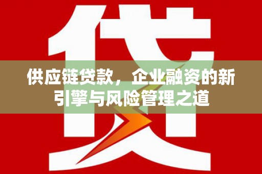 成武供应链贷款，企业融资的新引擎与风险管理之道