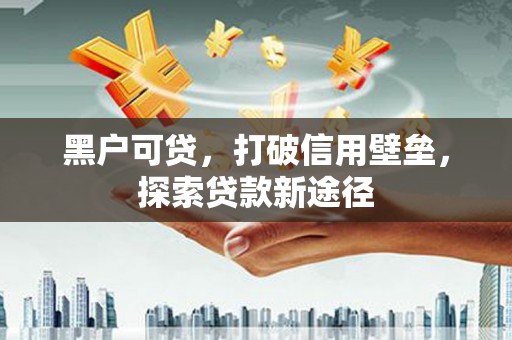 成武黑户可贷，打破信用壁垒，探索贷款新途径