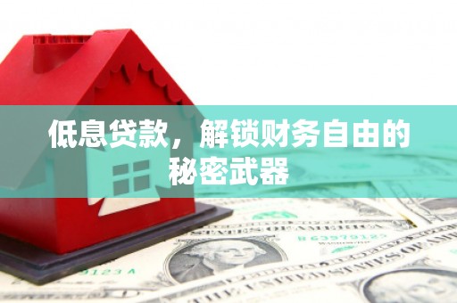 成武低息贷款，解锁财务自由的秘密武器