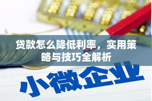 成武贷款怎么降低利率，实用策略与技巧全解析