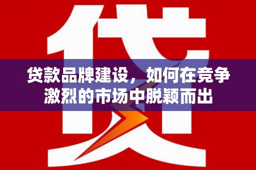 成武贷款品牌建设，如何在竞争激烈的市场中脱颖而出