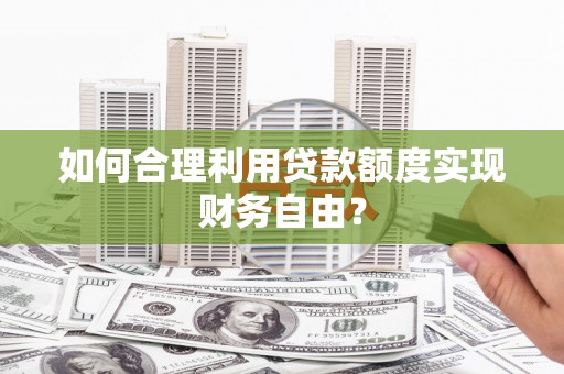 成武如何合理利用贷款额度实现财务自由？