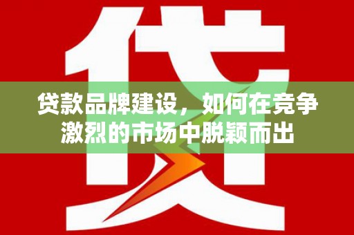 成武贷款品牌建设，如何在竞争激烈的市场中脱颖而出