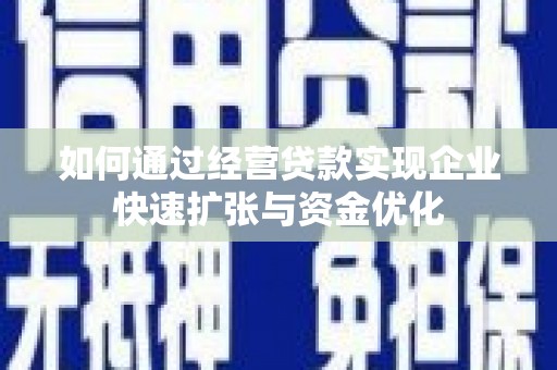 成武如何通过经营贷款实现企业快速扩张与资金优化