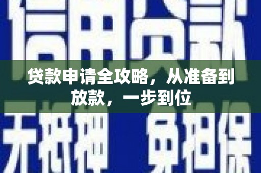 成武贷款申请全攻略，从准备到放款，一步到位