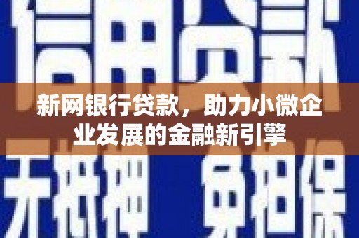 成武新网银行贷款，助力小微企业发展的金融新引擎