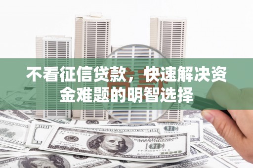 成武不看征信贷款，快速解决资金难题的明智选择