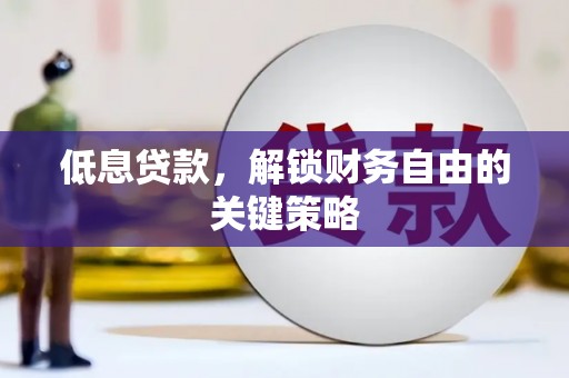 成武低息贷款，解锁财务自由的关键策略