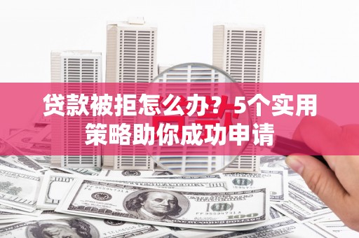 成武贷款被拒怎么办？5个实用策略助你成功申请