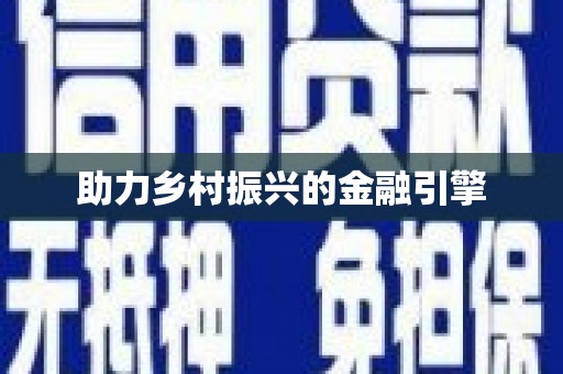 成武助力乡村振兴的金融引擎