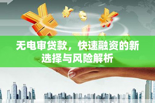 成武无电审贷款，快速融资的新选择与风险解析