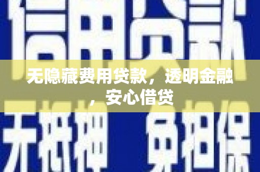 成武无隐藏费用贷款，透明金融，安心借贷