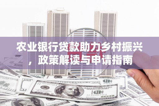 成武农业银行贷款助力乡村振兴，政策解读与申请指南