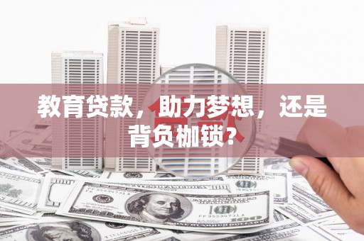 成武教育贷款，助力梦想，还是背负枷锁？