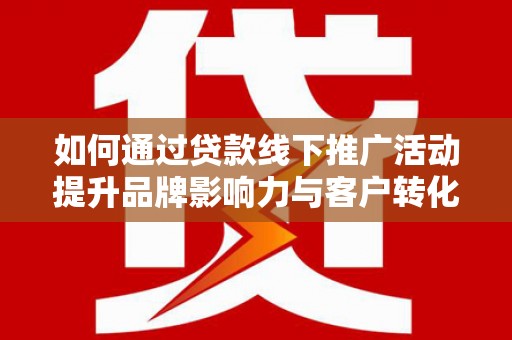 成武如何通过贷款线下推广活动提升品牌影响力与客户转化率