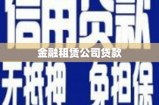 成武金融租赁公司贷款