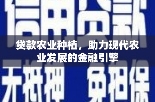 成武贷款农业种植，助力现代农业发展的金融引擎