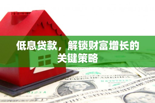 成武低息贷款，解锁财富增长的关键策略