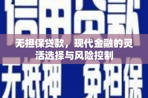 成武无担保贷款，现代金融的灵活选择与风险控制