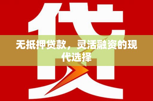 成武无抵押贷款，灵活融资的现代选择