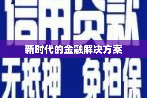 成武新时代的金融解决方案